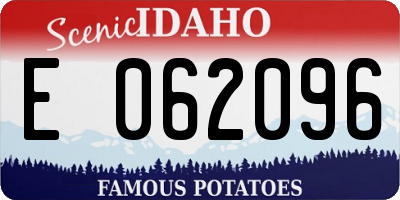 ID license plate E062096