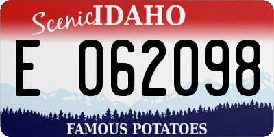 ID license plate E062098