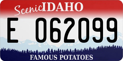ID license plate E062099