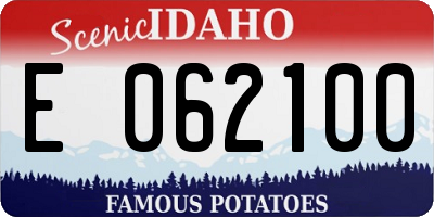 ID license plate E062100