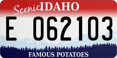 ID license plate E062103