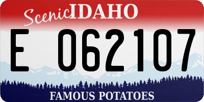 ID license plate E062107