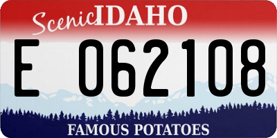 ID license plate E062108