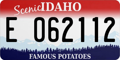 ID license plate E062112