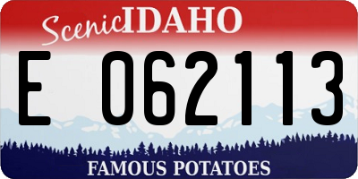 ID license plate E062113