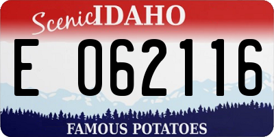 ID license plate E062116