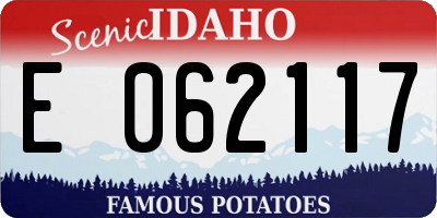 ID license plate E062117