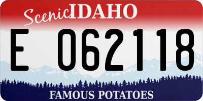 ID license plate E062118