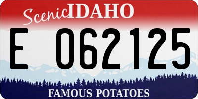 ID license plate E062125