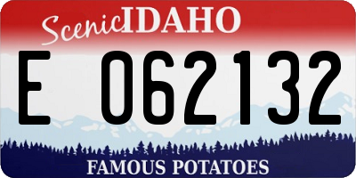 ID license plate E062132