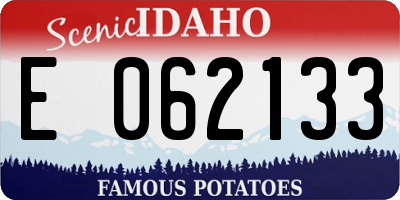 ID license plate E062133