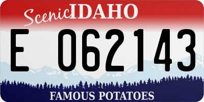ID license plate E062143