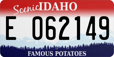 ID license plate E062149