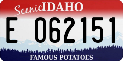 ID license plate E062151