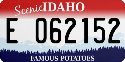 ID license plate E062152