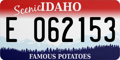 ID license plate E062153