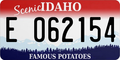 ID license plate E062154