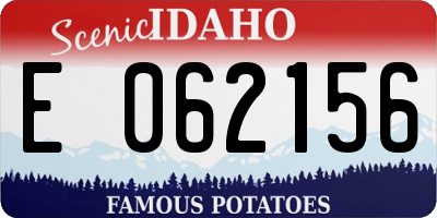 ID license plate E062156