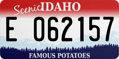ID license plate E062157