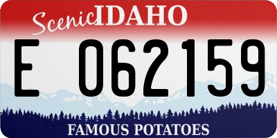 ID license plate E062159