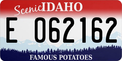 ID license plate E062162