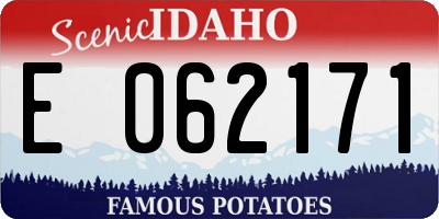 ID license plate E062171