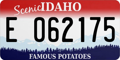 ID license plate E062175