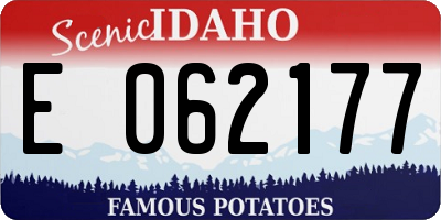 ID license plate E062177