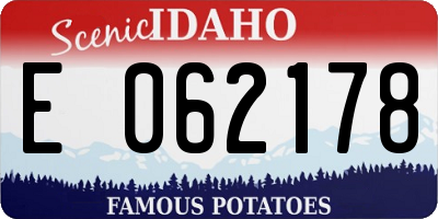 ID license plate E062178