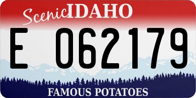 ID license plate E062179