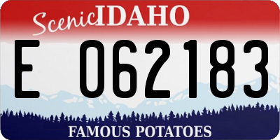 ID license plate E062183