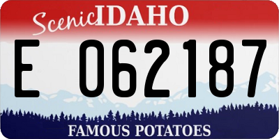 ID license plate E062187