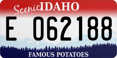 ID license plate E062188