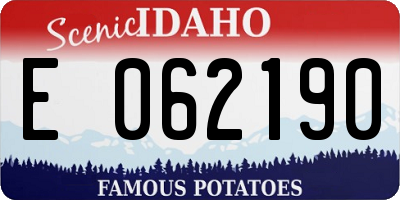 ID license plate E062190