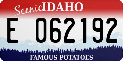 ID license plate E062192