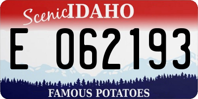 ID license plate E062193