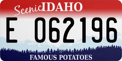 ID license plate E062196