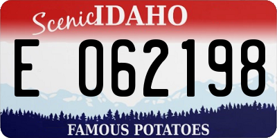 ID license plate E062198