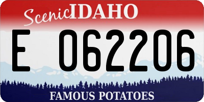 ID license plate E062206