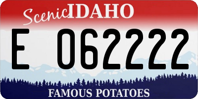 ID license plate E062222