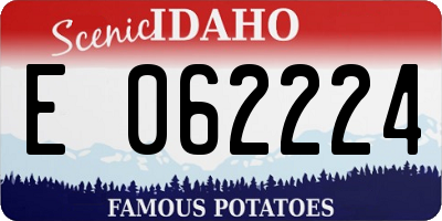 ID license plate E062224