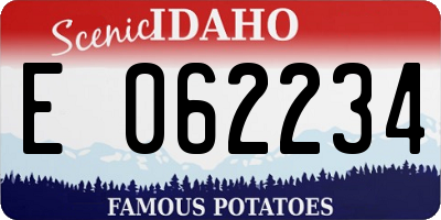 ID license plate E062234