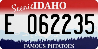 ID license plate E062235
