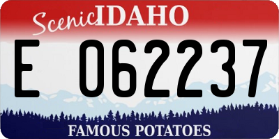 ID license plate E062237
