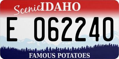 ID license plate E062240
