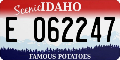 ID license plate E062247