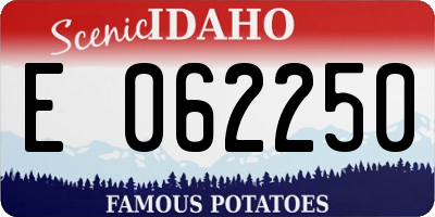 ID license plate E062250