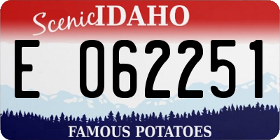 ID license plate E062251