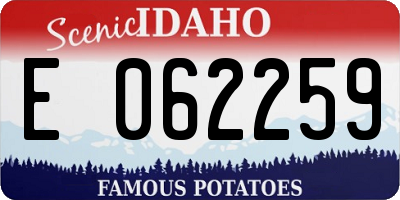 ID license plate E062259