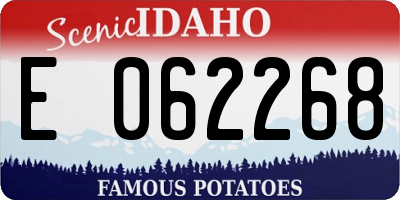 ID license plate E062268